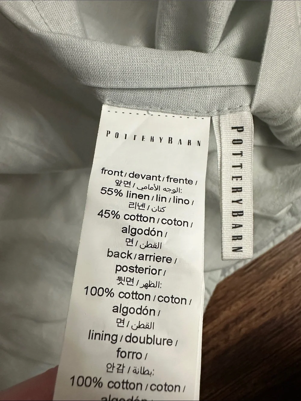 Pottery Barn Cloud Quilted Euro Sham Chambray 1 New Linen Cotton 26” x 26